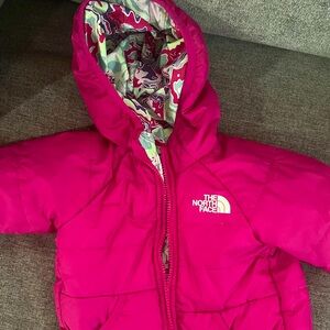 Hot pink reversible kids Northface jacket